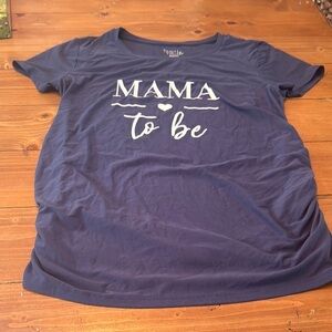 Time and tru women’s medium maternity tshirt blue “mama to be “